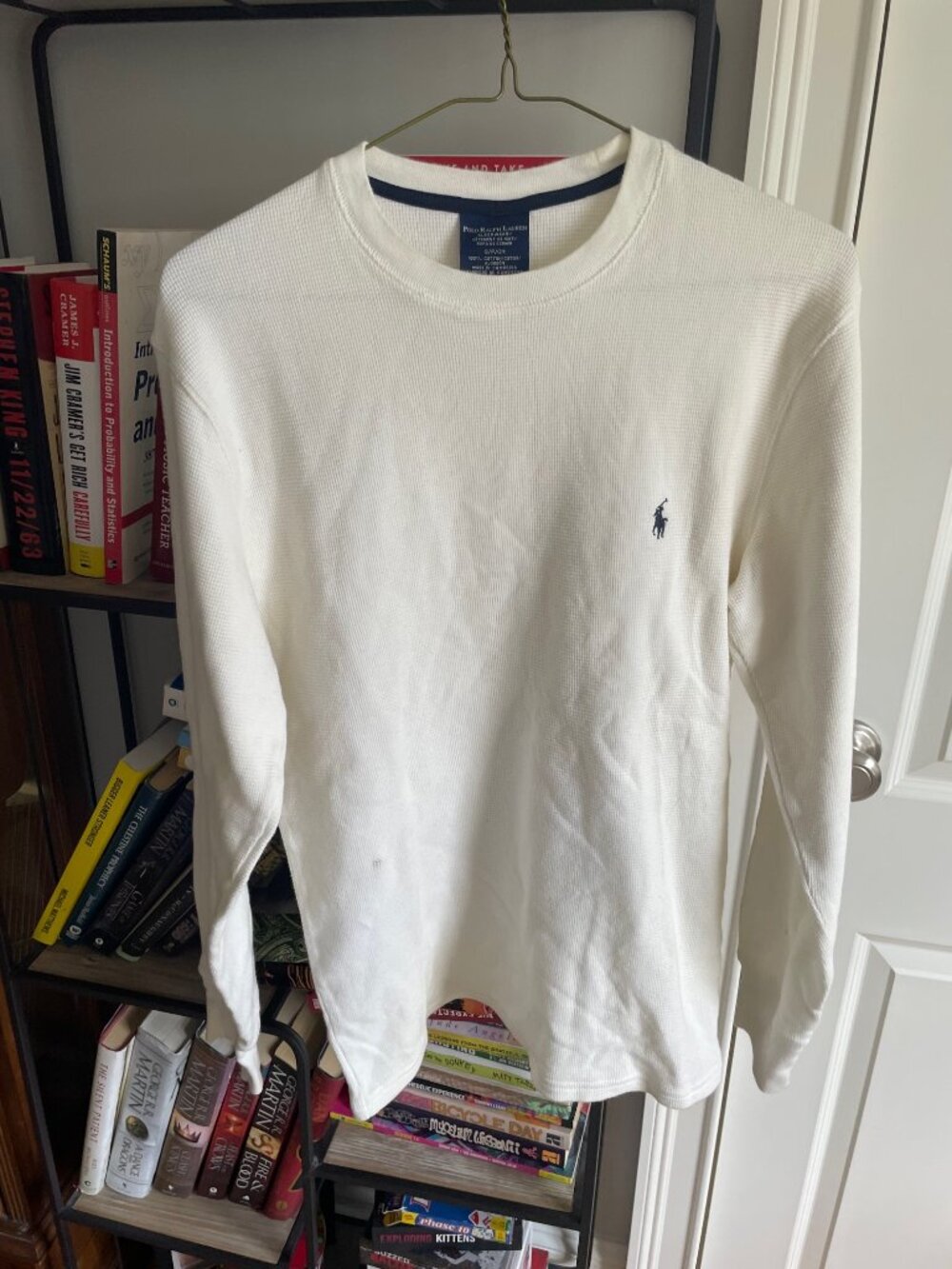 Polo Ralph Lauren Textured Thermal Long Sleeve Shirt (Small - S) White